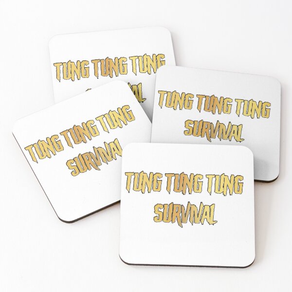 Item preview, Gold Tung Tung Tung Survival Logo designed and sold by ChudCircleGames.