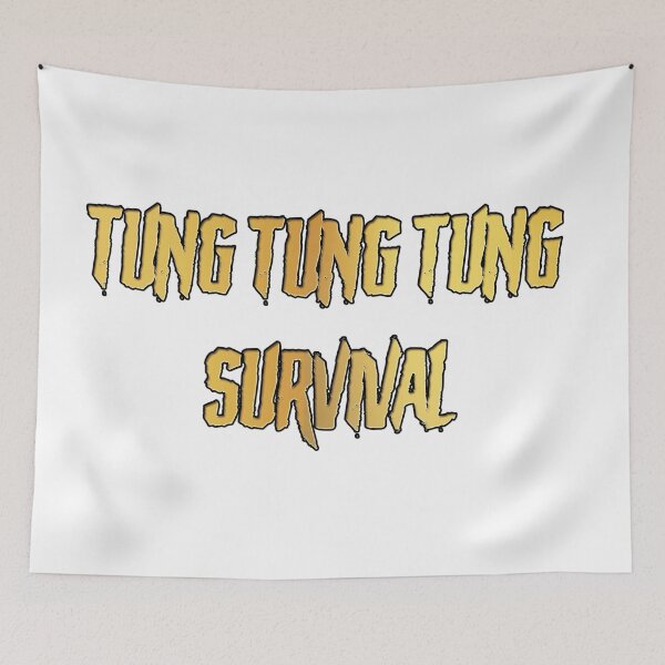 Item preview, Gold Tung Tung Tung Survival Logo designed and sold by ChudCircleGames.