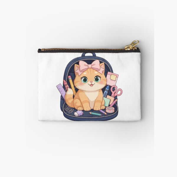 Item preview, Kawaii Cat In Backpack With School Supplies designed and sold by Moody Vibes Studio.