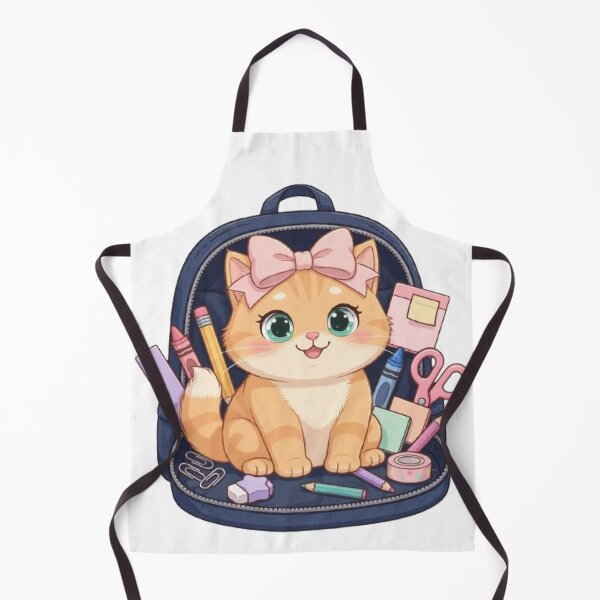Item preview, Kawaii Cat In Backpack With School Supplies designed and sold by Moody Vibes Studio.
