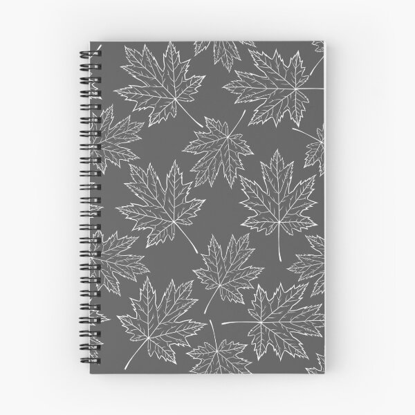 Item preview, Dark Grey and White Maple Leaf Pattern designed and sold by SolGalaxyDesign.