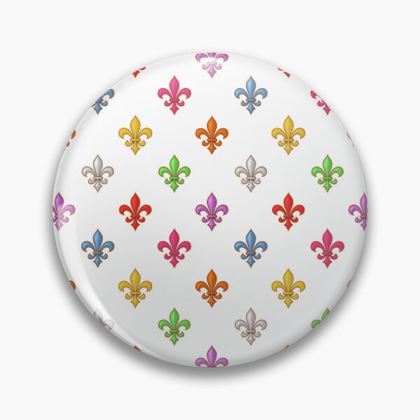 Item preview, Multicolored Tiny Fleur-de-lis Pattern Design - White  designed and sold by PatternTitan.