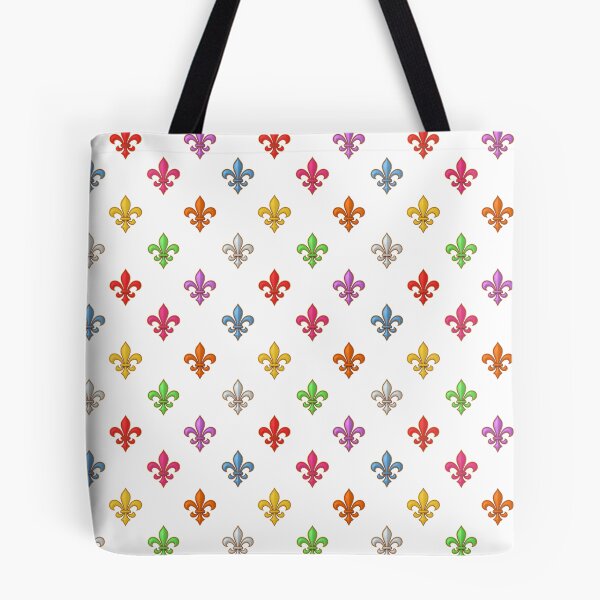 Item preview, Multicolored Tiny Fleur-de-lis Pattern Design - White  designed and sold by PatternTitan.