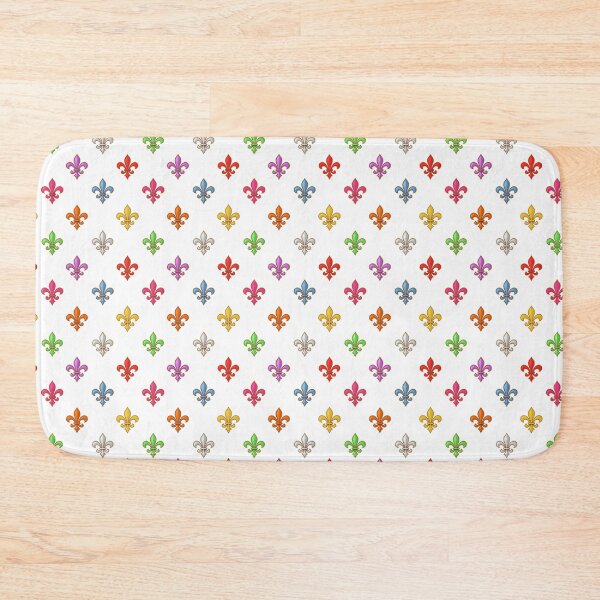 Item preview, Multicolored Tiny Fleur-de-lis Pattern Design - White  designed and sold by PatternTitan.