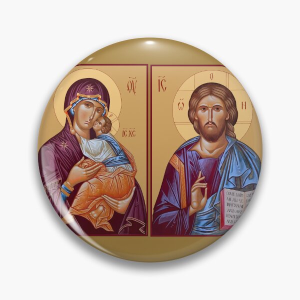 Item preview, 2 icons diptych Virgin Mary Eleousa and Lord Almighty, Orthodox icon, Greek style,religious diptych designed and sold by orthodox-icon.