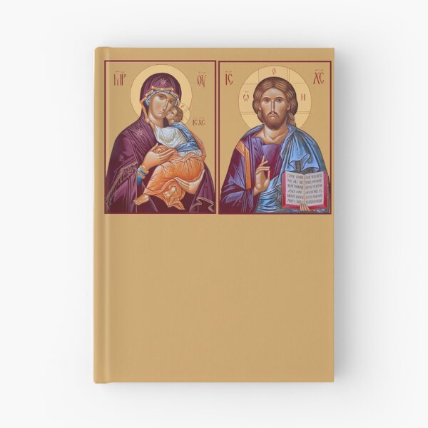 Item preview, 2 icons diptych Virgin Mary Eleousa and Lord Almighty, Orthodox icon, Greek style,religious diptych designed and sold by orthodox-icon.