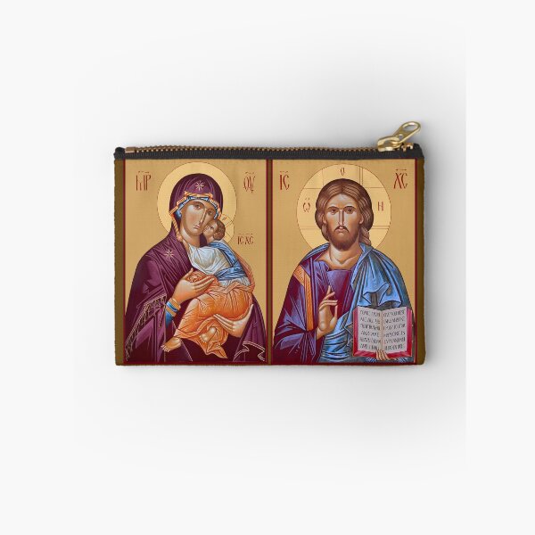 Item preview, 2 icons diptych Virgin Mary Eleousa and Lord Almighty, Orthodox icon, Greek style,religious diptych designed and sold by orthodox-icon.