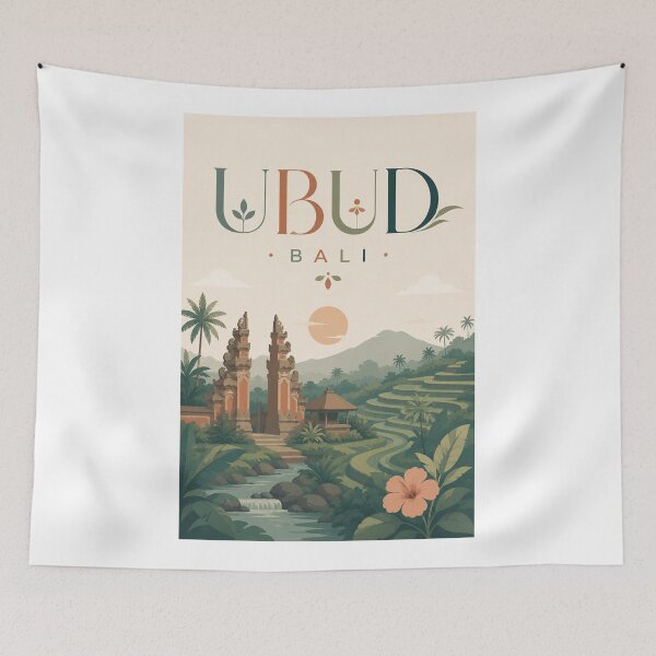 Item preview, Ubud Bali Rice Terraces and Candi Bentar Indonesia designed and sold by Aryabek.
