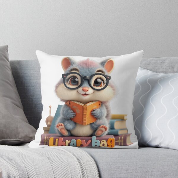 Item preview, Little Nerd Squirrel Library Bag Art designed and sold by CodellCreations.