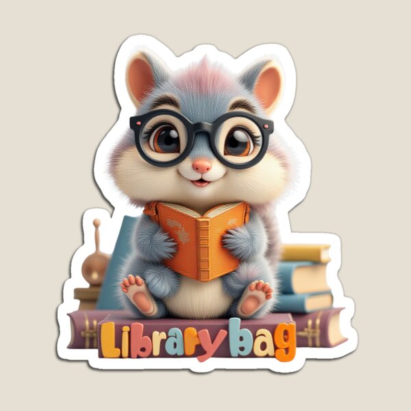 Item preview, Little Nerd Squirrel Library Bag Art designed and sold by CodellCreations.