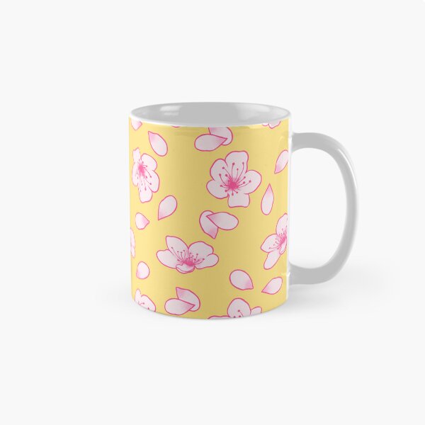 Aperçu de l'œuvre Motif de fleurs de cerisier jaunes et roses créée et vendue par SolGalaxyDesign.