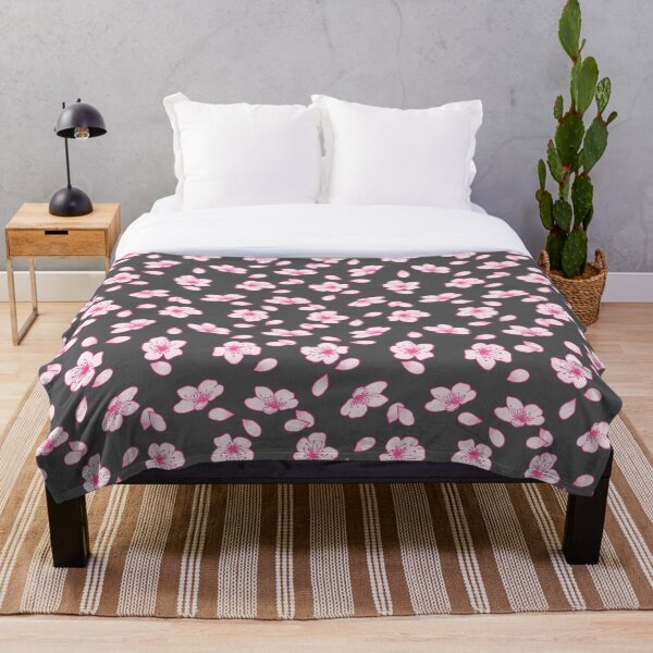 Item preview, Dark Grey and Pink Cherry Blossom Pattern designed and sold by SolGalaxyDesign.