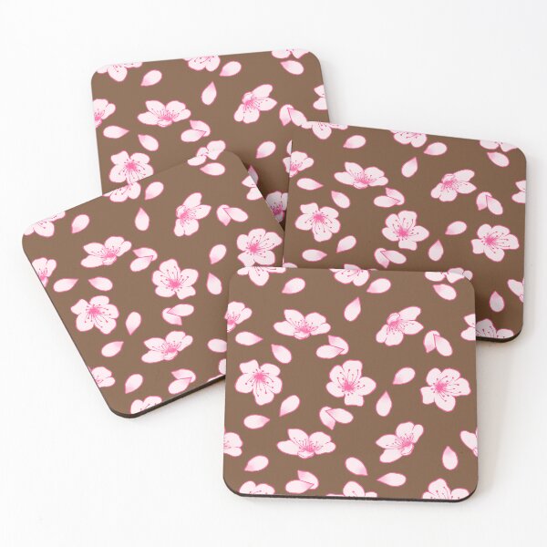 Item preview, Brown and Pink Cherry Blossom Pattern designed and sold by SolGalaxyDesign.