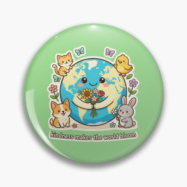 Item preview, Kindness Makes The World Bloom Cute Kawaii Earth Animals designed and sold by carestazafeli.