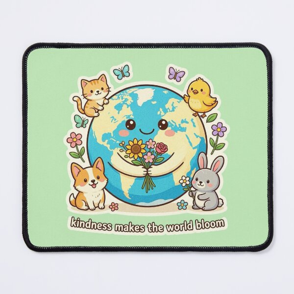 Item preview, Kindness Makes The World Bloom Cute Kawaii Earth Animals designed and sold by carestazafeli.