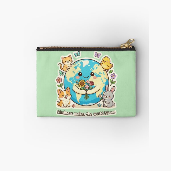 Item preview, Kindness Makes The World Bloom Cute Kawaii Earth Animals designed and sold by carestazafeli.