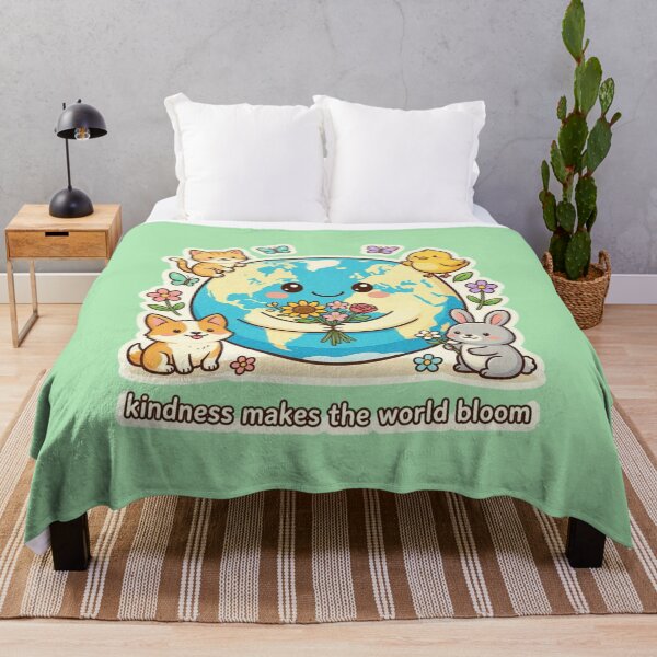 Item preview, Kindness Makes The World Bloom Cute Kawaii Earth Animals designed and sold by carestazafeli.