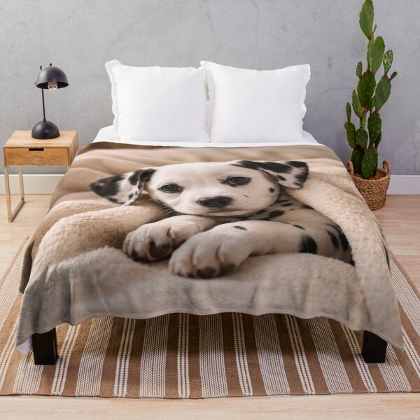 Item preview, Cozy Dalmatian Puppy Wrapped in a Soft Blanket designed and sold by Wild Bloom Paws.