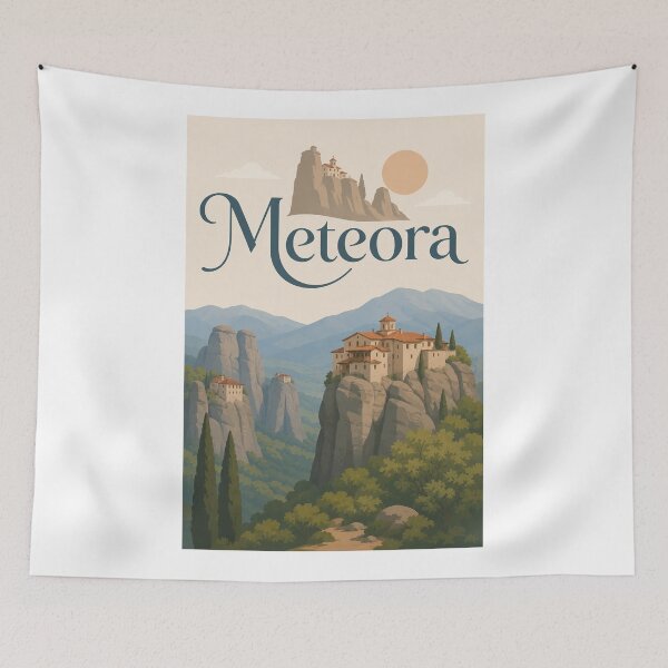 Item preview, Meteora Monasteries Thessaly Greece UNESCO World Heritage designed and sold by Aryabek.