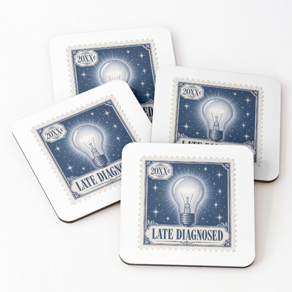 Item preview, Late Diagnosed Vintage Postage Stamp Lightbulb Design designed and sold by lenalenspod.