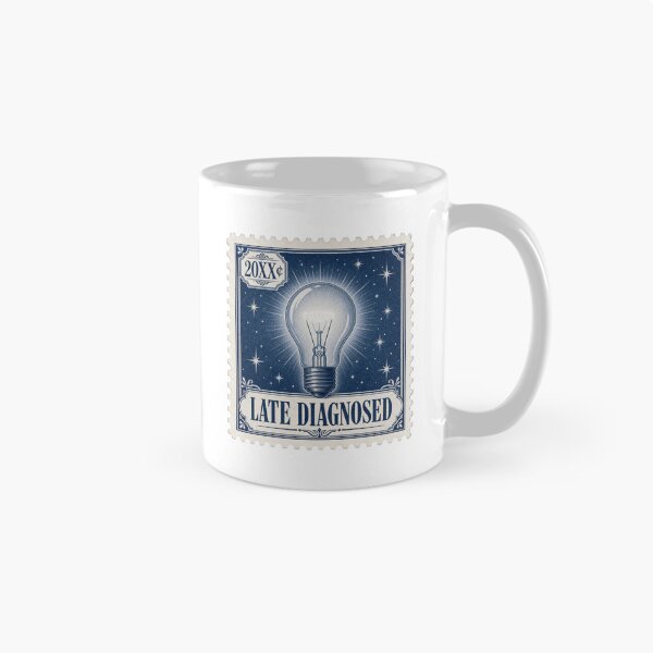 Item preview, Late Diagnosed Vintage Postage Stamp Lightbulb Design designed and sold by lenalenspod.