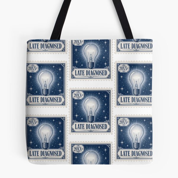 Item preview, Late Diagnosed Vintage Postage Stamp Lightbulb Design designed and sold by lenalenspod.