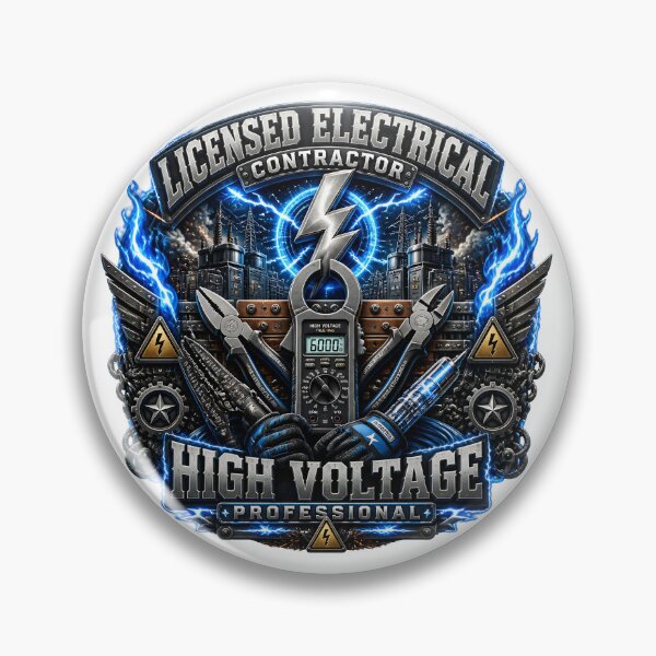Item preview, Licensed Electrical Contractor Vintage Industrial Badge Electrician designed and sold by AffanStoreIn.