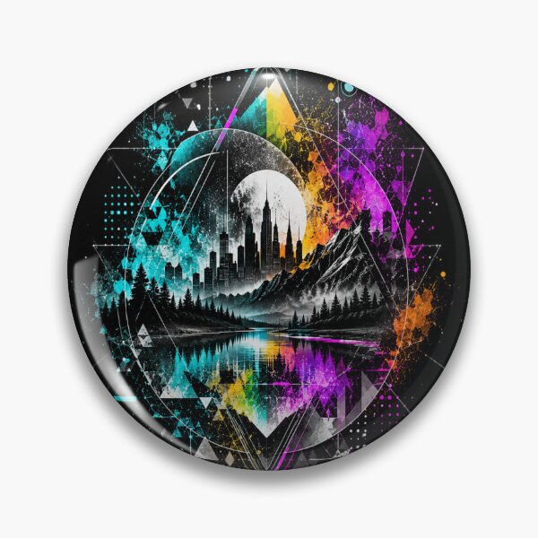 Item preview, Geometry Beyond Reality – Abstract Double Exposure Landscape designed and sold by Personiq Kaleido.
