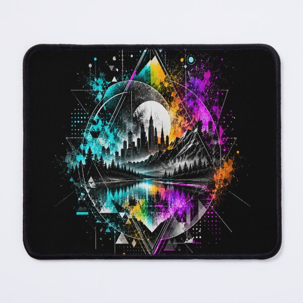 Item preview, Geometry Beyond Reality – Abstract Double Exposure Landscape designed and sold by Personiq Kaleido.