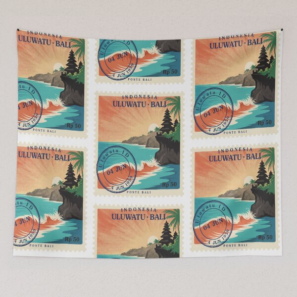 Item preview, Uluwatu Bali Cliff Temple Ocean Stamp Sticker designed and sold by stickercuffs.