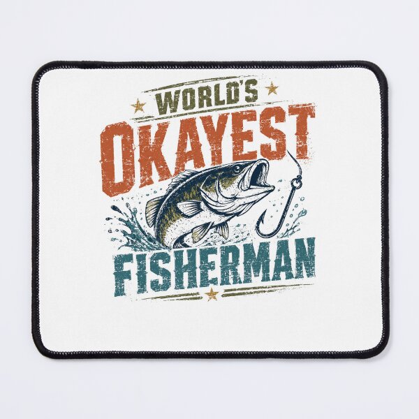Item preview, World's Okayest Fisherman Angler Humorous Gift designed and sold by RetroMini2026.
