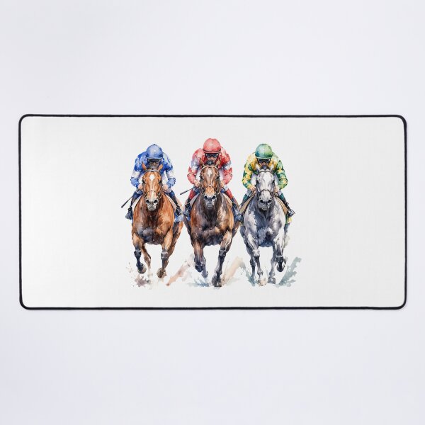 Item preview, Dynamic Horse Racing Jockeys Watercolor Art designed and sold by BetweenForms.