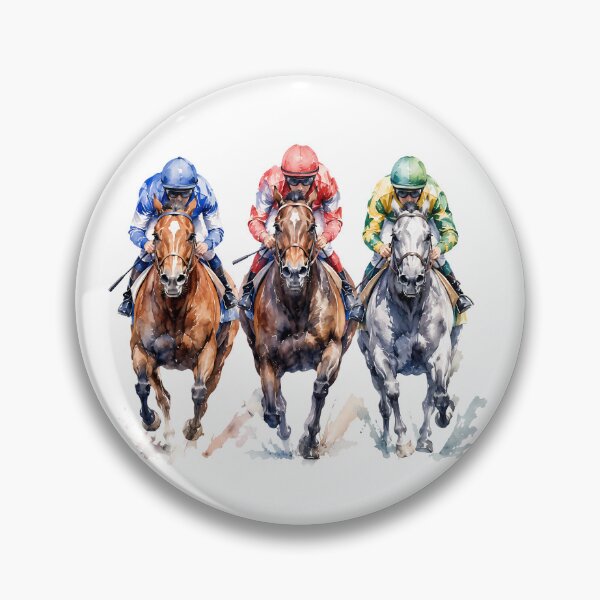 Item preview, Dynamic Horse Racing Jockeys Watercolor Art designed and sold by BetweenForms.
