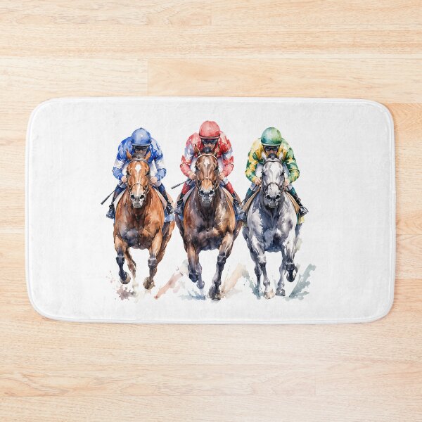 Item preview, Dynamic Horse Racing Jockeys Watercolor Art designed and sold by BetweenForms.