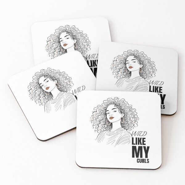 Item preview, Wild Like My Curls — Curly Hair Woman Line Art Portrait designed and sold by lenalenspod.