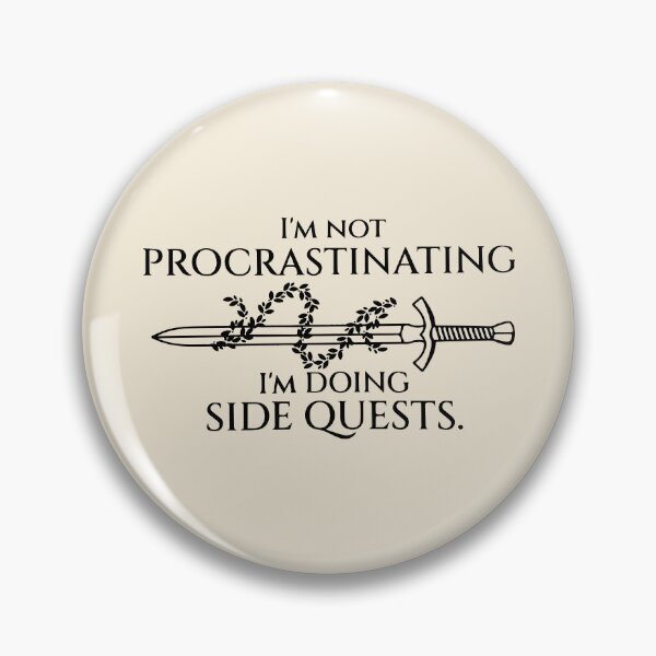 Item preview, I'm Not Procrastinating I'm Doing Side Quests Funny Fantasy DnD Themed Decal designed and sold by BrownHorse90s.