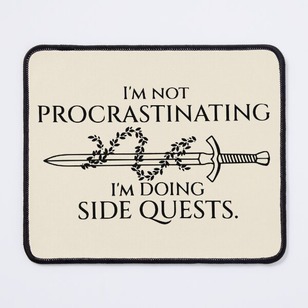 Item preview, I'm Not Procrastinating I'm Doing Side Quests Funny Fantasy DnD Themed Decal designed and sold by BrownHorse90s.