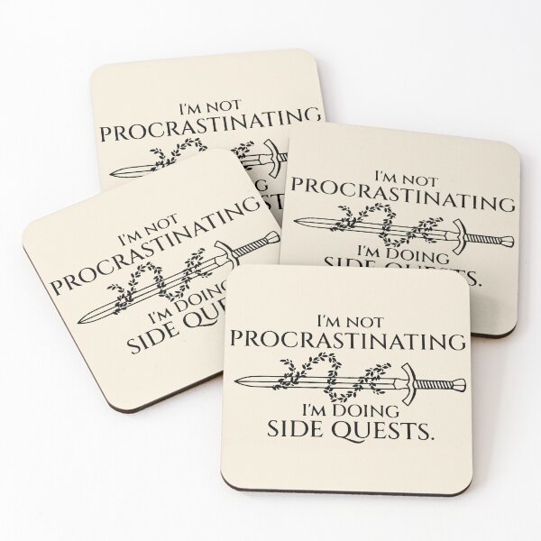 Item preview, I'm Not Procrastinating I'm Doing Side Quests Funny Fantasy DnD Themed Decal designed and sold by BrownHorse90s.