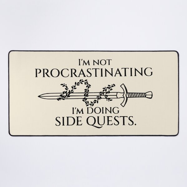 Item preview, I'm Not Procrastinating I'm Doing Side Quests Funny Fantasy DnD Themed Decal designed and sold by BrownHorse90s.