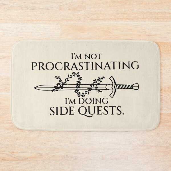 Item preview, I'm Not Procrastinating I'm Doing Side Quests Funny Fantasy DnD Themed Decal designed and sold by BrownHorse90s.