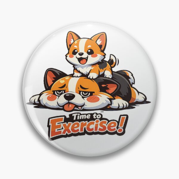 Item preview, Funny Chubby Dog Chibi Sticker Time to Exercise Kawaii Dog designed and sold by Aekkaporn.