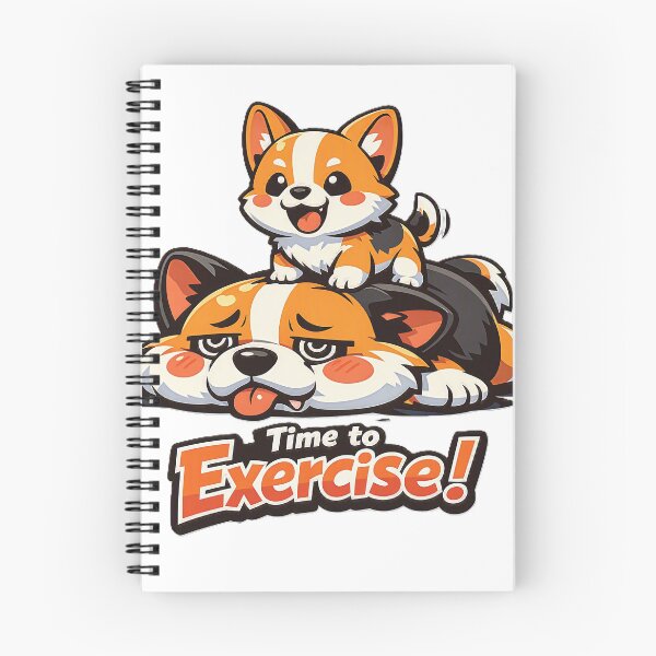 Item preview, Funny Chubby Dog Chibi Sticker Time to Exercise Kawaii Dog designed and sold by Aekkaporn.