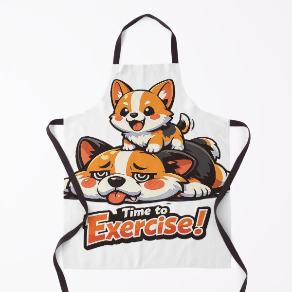 Item preview, Funny Chubby Dog Chibi Sticker Time to Exercise Kawaii Dog designed and sold by Aekkaporn.