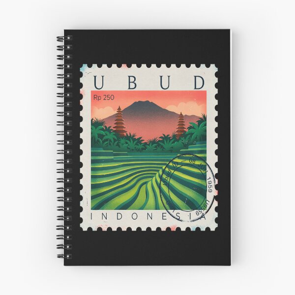Item preview, Ubud Bali Rice Terraces Jungle Temple Stamp Sticker designed and sold by stickercuffs.