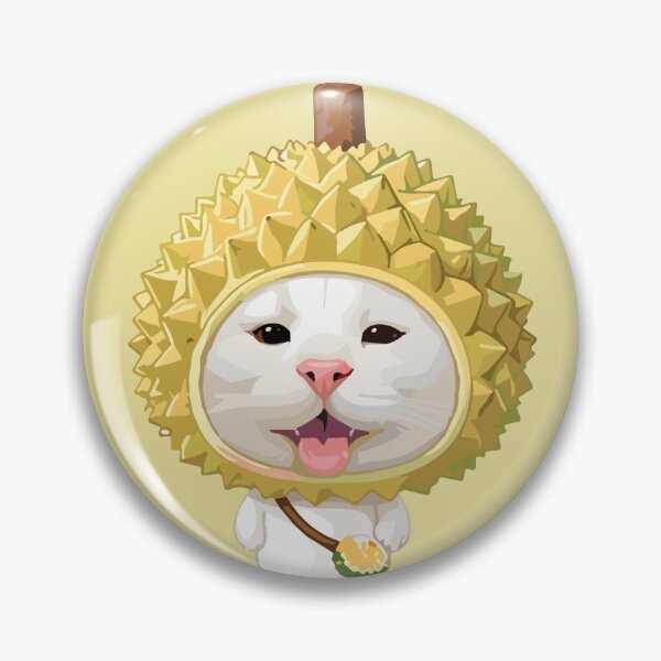 Item preview, Cute Durian Cat - Adorable Kitten in Fruit Costume Kawaii Art designed and sold by arfindo-indra.
