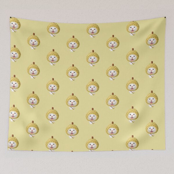 Item preview, Cute Durian Cat - Adorable Kitten in Fruit Costume Kawaii Art designed and sold by arfindo-indra.
