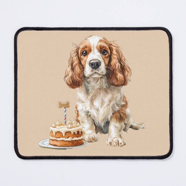 Item preview, Cute English Cocker Spaniel with Birthday Cake designed and sold by Erika Kaisersot.
