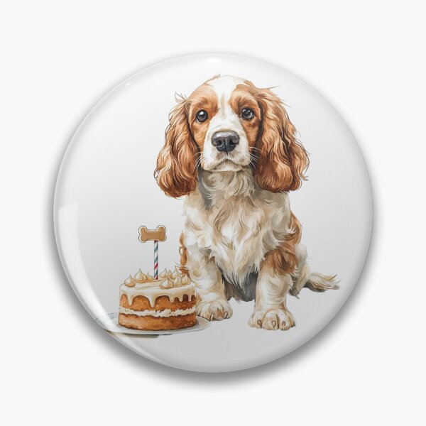 Item preview, Cute English Cocker Spaniel with Birthday Cake designed and sold by Erika Kaisersot.