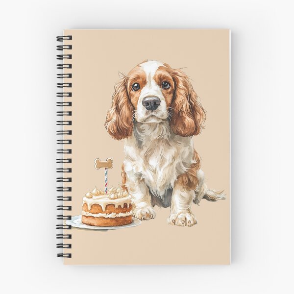 Item preview, Cute English Cocker Spaniel with Birthday Cake designed and sold by Erika Kaisersot.