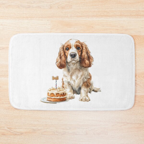 Item preview, Cute English Cocker Spaniel with Birthday Cake designed and sold by Erika Kaisersot.